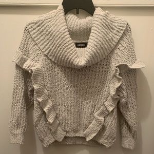 Express Grey Ruffle Sweater